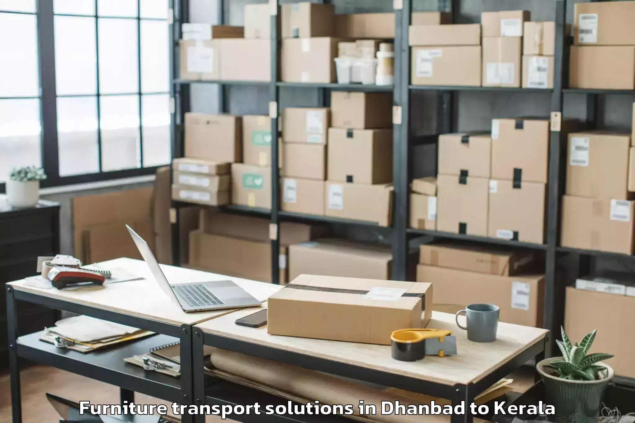 Trusted Dhanbad to Thachanattukara Furniture Transport Solutions